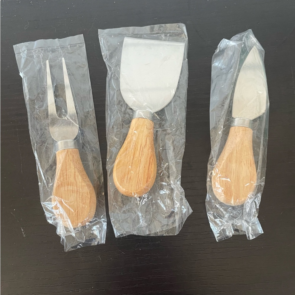 Wood Handle Cheese Knife Set NEW Snacking Board Accessories Serving Utensil - Picture 3 of 4